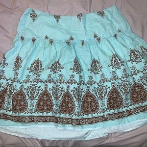 Torrid Turquoise & Brown Skirt